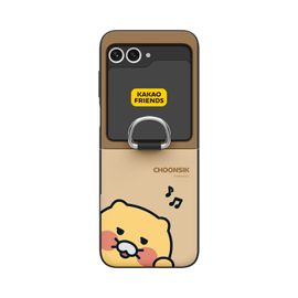 [S2B] KAKAO FRIENDS CHOONSIK Magnetic Door Bumper Wallet Card Case Compatible with Galaxy Z Flip 6 – Dual-Layer Protection, Card Storage (2), Smart Ring - Made in Korea